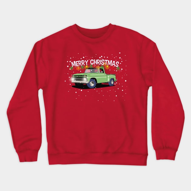 Chevrolet C10 Pickup Christmas Crewneck Sweatshirt by Webazoot